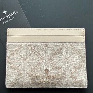 Kate Spade Flowered Cream Card Holder
